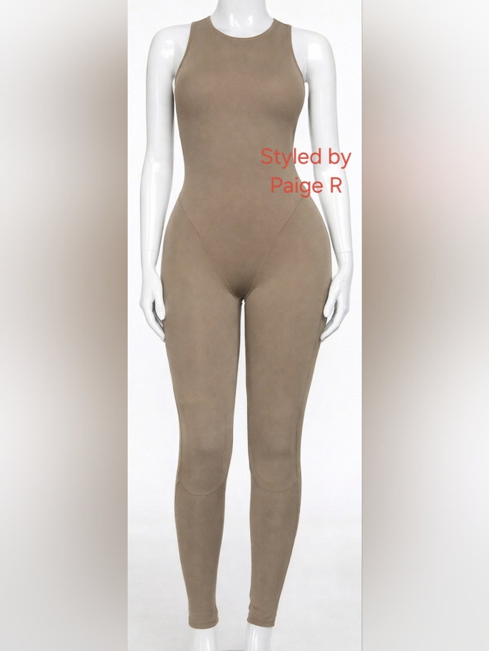 ❤️NWT SKIMS Sporty Scuba Wetsuit Swim Suit Full Length Body Nude DESERT L